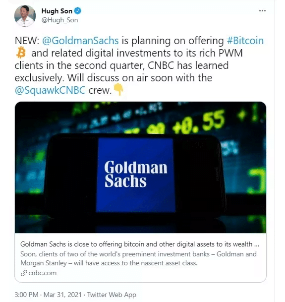 kurumsal yatırım Son dakika: Goldman Sachs'tan Bitcoin hamlesi