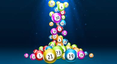 lottery game, balls with numbers, on a colored background. Vectors illustration