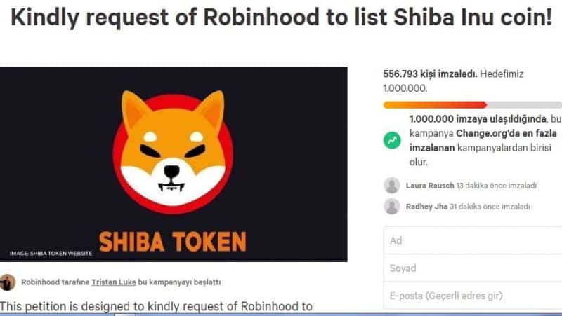 shiba yatırımcıları Shiba yatırımcılarından Robinhood'a kırmızı kart!