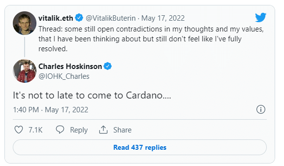 Cardano kurucusu Hoskinson'dan Buterin'e beklenmedik çağrı!