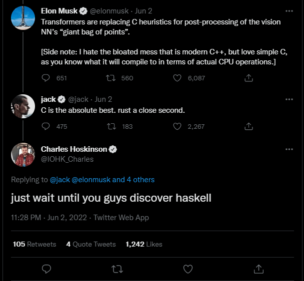 Cardano kurucusu, Elon Musk ve Jack Dorsey'in Twitter atışması!