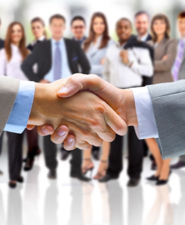handshake isolated on business background