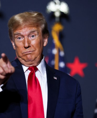 Former U.S. President Donald Trump attends a campaign event in North Charleston