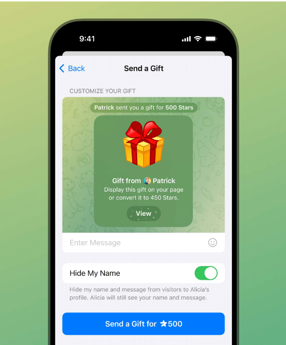 telegram Telegram'da Hediye Göndermek Artık Çok Kolay!